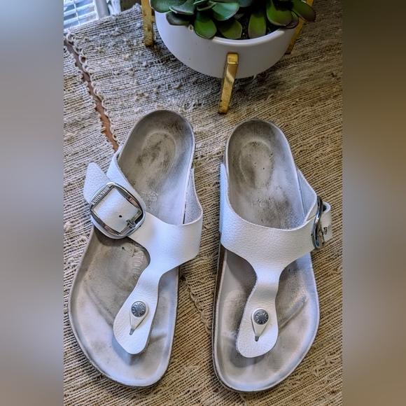 Birkenstock Gizeh Big Buckle White Leather women sandals - Picture 4 of 7